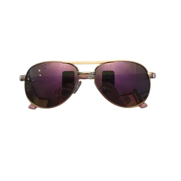 Girls Unicorn Rose Gold Rhinestone Aviator Sunglasses with Furry Sparkly Case - Picture 3 of 13